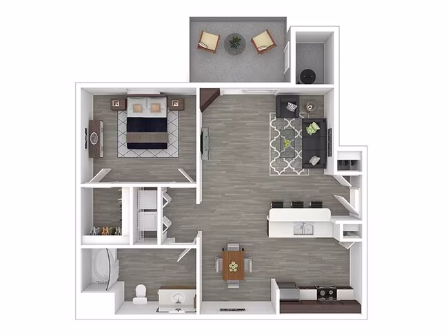 1x1-745- Classic 374 floor plan